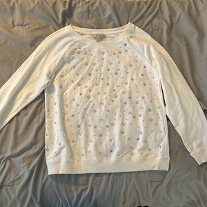 Jeweled white long sleeve